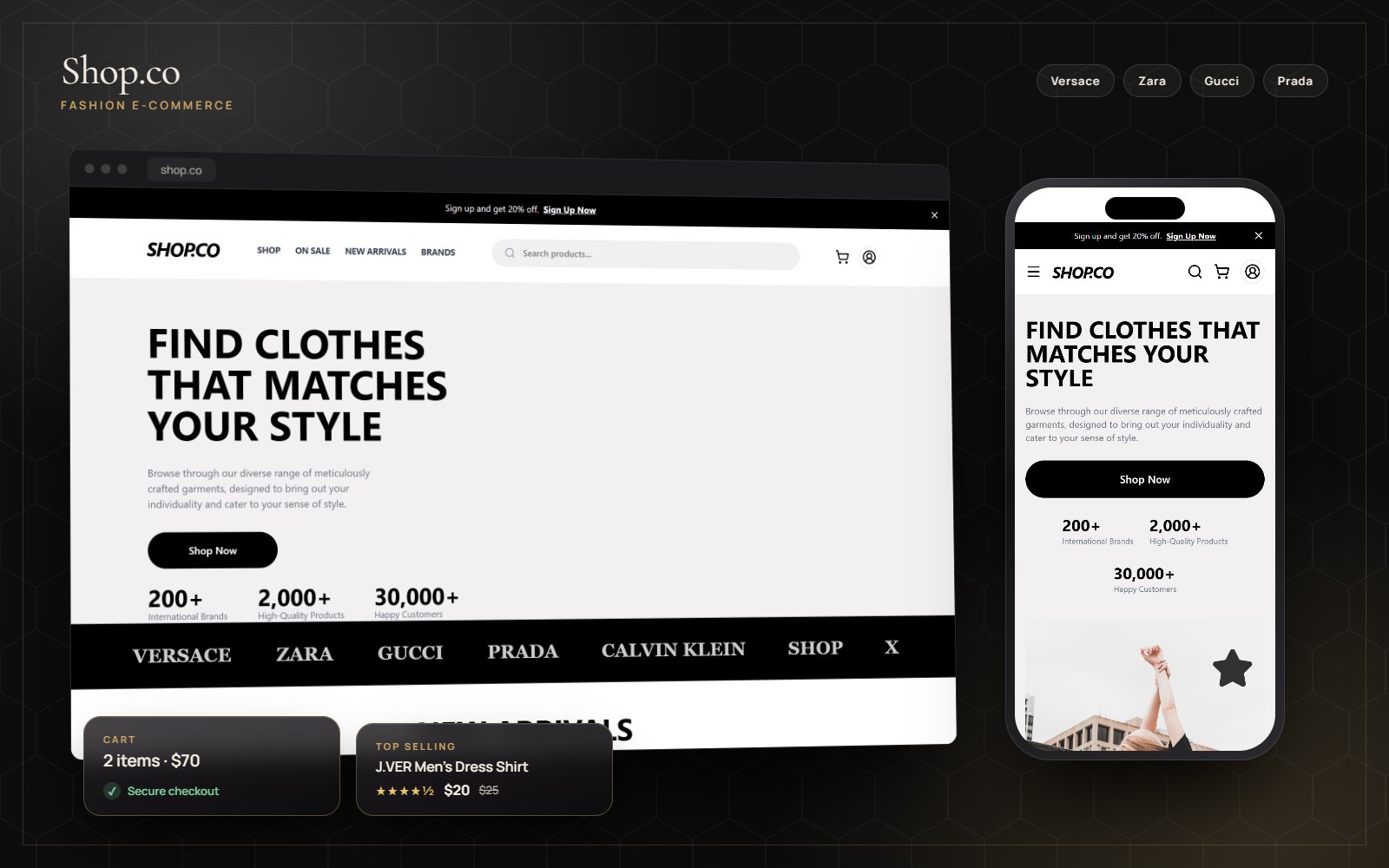 Shop.co fashion store on desktop and mobile: find clothes that match your style